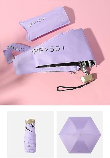 Image of SNKR ESSENTIALS HEMOVIA Mini Umbrella with Case for Men & Women (Manual Open) Compact Travelling Umbrella, Polyester & UV Protection Fabric for Summer Use in Rain & Summer- 6 Frame