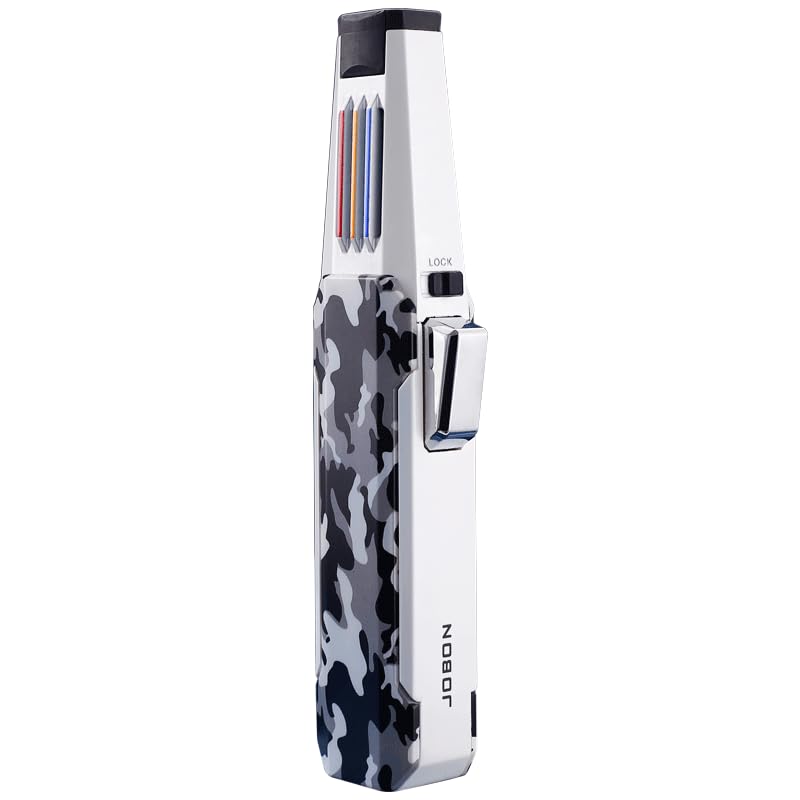 JOBONSolar Beam Torch, Adjustable Lockable Firepower Butane Refillable Jet Flame Lighter for Baking Kitchen Grill BBQ Camping (Gas Not Included) (Pink Flame-Camouflage)