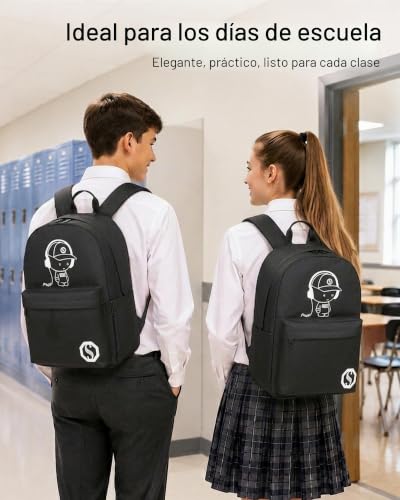 Miniatura 7 de Kono Mochila Casual, Mochila Escolar Ligero Backpack Unisex Casual Daypack Mochila Hombre Mujer 15,4 Pulgadas Laptop Bag Para Viajes Trabajo Escuela Negocios Deportes