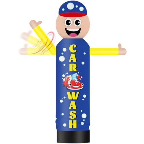 GOODENY 9FT Tall Inflatable Wavers Car Wash One-Arm Waving Tube Man (18''Diameter) Wacky Wavy Dancing Guy for Outdoor Decoration Advertising Business Promotion (Blower Not Included)