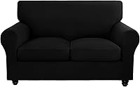 Vista 14 de SearchI Funda elástica para sofá, funda para sillón de 2 piezas con funda de cojín separada para silla, protector de muebles lavable para sala
