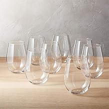 Crecklo stemless red and White Wine Glasses, Large Tumbler for Whiskey Wine soda Lemonade Cocktail hot/Cold Water Juice, 400ml Set of 2