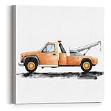 Tow Truck Print Tow Truck Paintings Canvas Wall Art 12x12 Watercolor Transportation Vehicles Poster