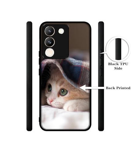 Image of Sleepy Kitten Design Premium 2D Printed Metal Back Case Cover for Vivo Y200 5G