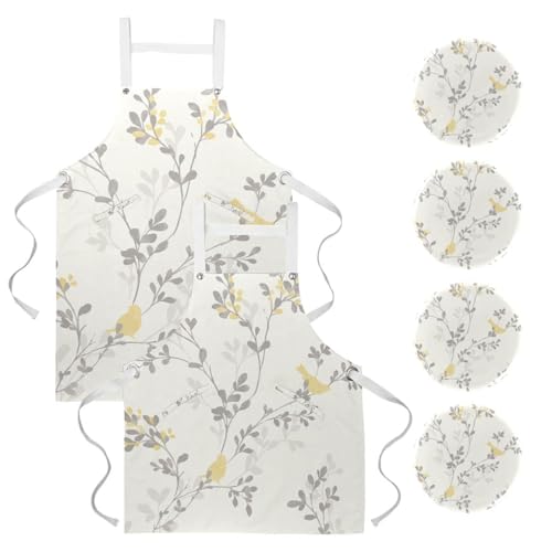 Tablier de cuisine multicolore avec 4 broches pour travail et service