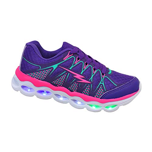 Tênis Infantil Feminino com Luzes de Led MP1717A - AS015 Cor:Roxo Uva-Pink;Tamanho:34