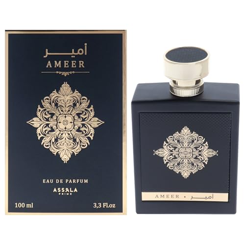 Confezione elegante e unica Prime Ameer by Assala - Eau de Parfum spray da uomo, 93,6 g