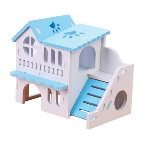 HOMOBABE ダブルストーリー ハムスターハウス おもちゃ ペット隠れ家 木製