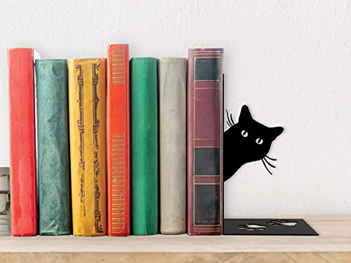 I-Total® - Support de Livre Mignon en métal, Serre-Livres/Porte-Livres pour étagère/Table (Cat)