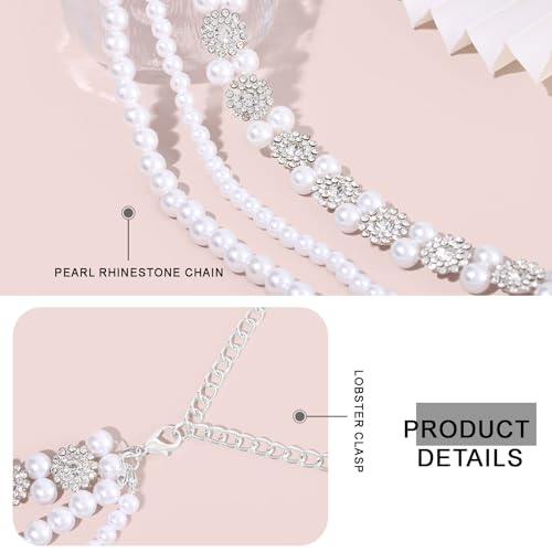 ELABEST Layered Pearl Waist Chain Rhinestone Accessories for Women4