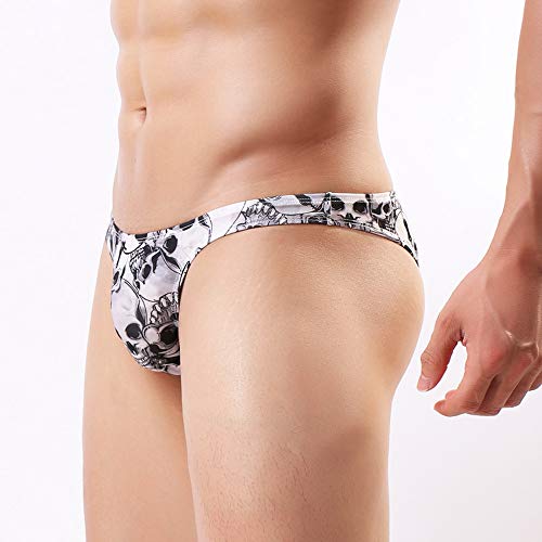 Swbreety Men's Mini Bikini Briefs Low Rise Sexy Skull Print Underwear Thongs3