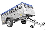 UNITRAILER Remolque de Carga para Coches 230 x 125 Garden Trailer 230 750 KG MMA con Laterales de reja y Lona Baja