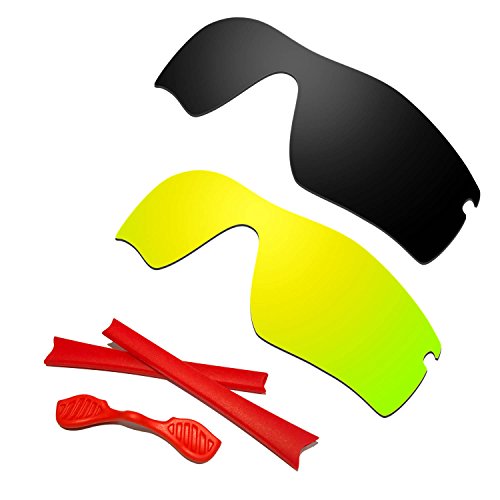 Verres polarisés de rechange noirs or 24k et kit caoutchouc Radar Path