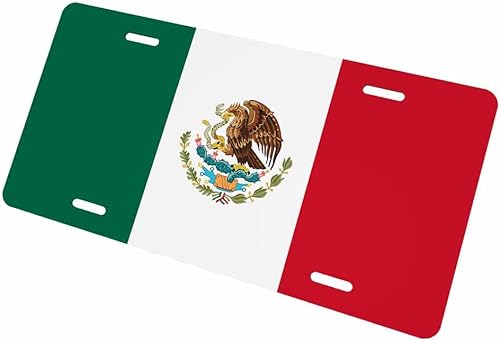 Miniatura 4 de Placas de matrícula decorativa con la bandera de México, placa frontal de automóvil, etiqueta de tocador, placa de metal para automóvil, placa de