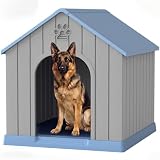 Fancyango Large Dog House for Medium to Large Dogs – Sturdy Plastic Waterproof Doghouse for Indoor/Outdoor...