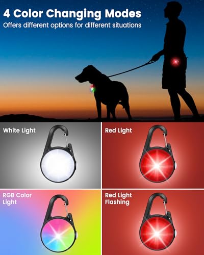 Daament Dog Lights For Night Walking, 2 Pack 4 Rgb Modes Dog Collar Light, Rechargeable Dog Walking Light For Nighttime Clip On, Ip68 Waterproof Safety Light For Running thumb #1
