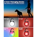 Dog Lights for Night Walking, 2 Pack Clip On Dog Collar Light for Nighttime Rechargeable, 4 Modes LED Collar Charm for Safety Running, Cycling, Camping (Black) - Image 2