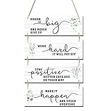 4 Sets Motivational Wall Art Inspirational Wall Art Office Decor Wood Wall Art Daily Positive Affirmations Poster for Home Bedroom Living Room Classroom, 10.5 x 6 Inches