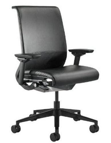 Steelcase Think Leather Chair, Black Open Box #TOP9