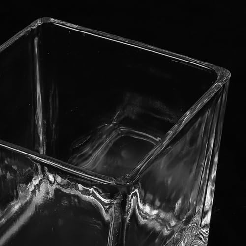 Vase carré en verre 8x8 cm de table pour composition florale