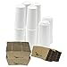 100 Disposable Paper Hot Coffee Cups with 100 Cappuccino Lids and 100 Protective Corrugated Cup Sleeves, White (20 Ounce)