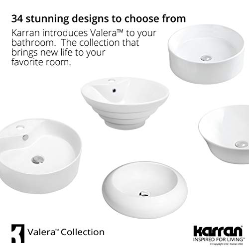 Karran Vc-410-Wh Valera 17" Vitreous China Vessel Bathroom Sink In White With Overflow Drain #TOP5