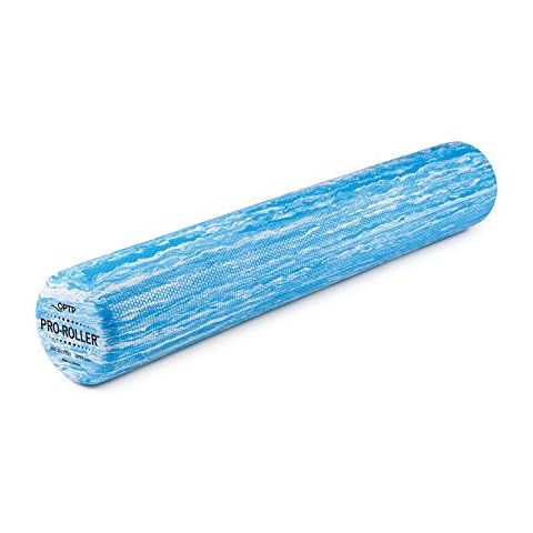 OPTP PRO-ROLLER Standard Density Foam Roller - Durable Roller for Back Massage, Deep Tissue Foam Roller Exercises, Stretching, Fitness, Yoga and Pilates - 36 Inches by 6 Inches, Blue Cover