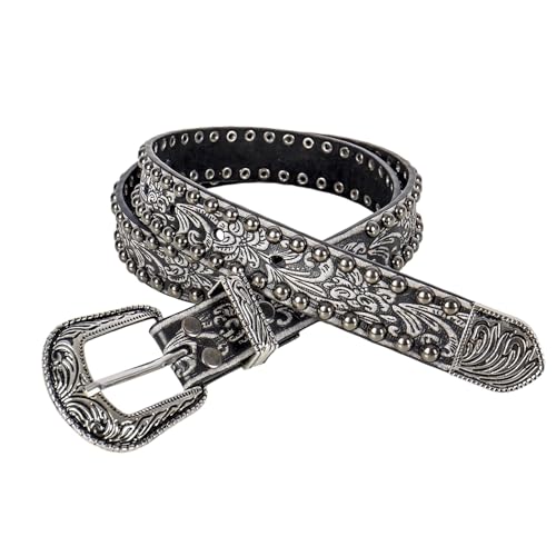 Supoion Ceinture de taille en relief pour cowgirl Rock and Roll Punk Vintage Belt Hot Girl Ceinture cloutée
