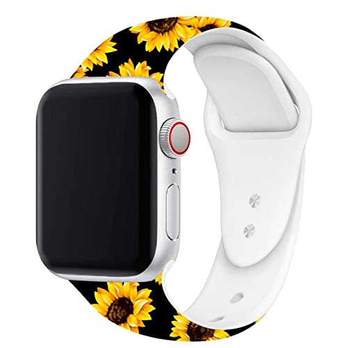 CoolSunflower Pattern Strap for Apple Watch Series 1/2/3/4/5/6/7/SE (38mm/40mm)