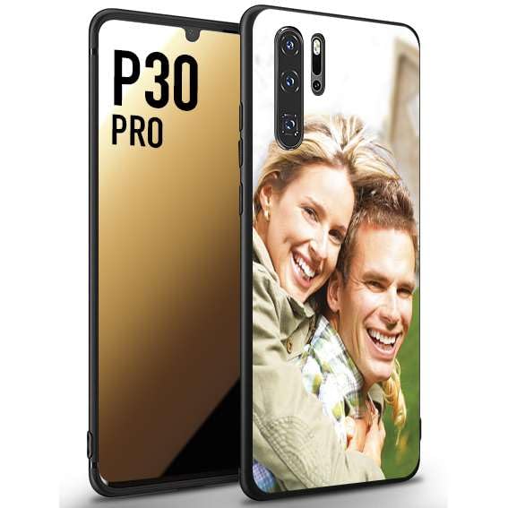 CUSTOMIZZA - Custodia cover nera morbida in tpu compatibile per Huawei P30 PRO personalizzata con foto immagine scritta a piacere