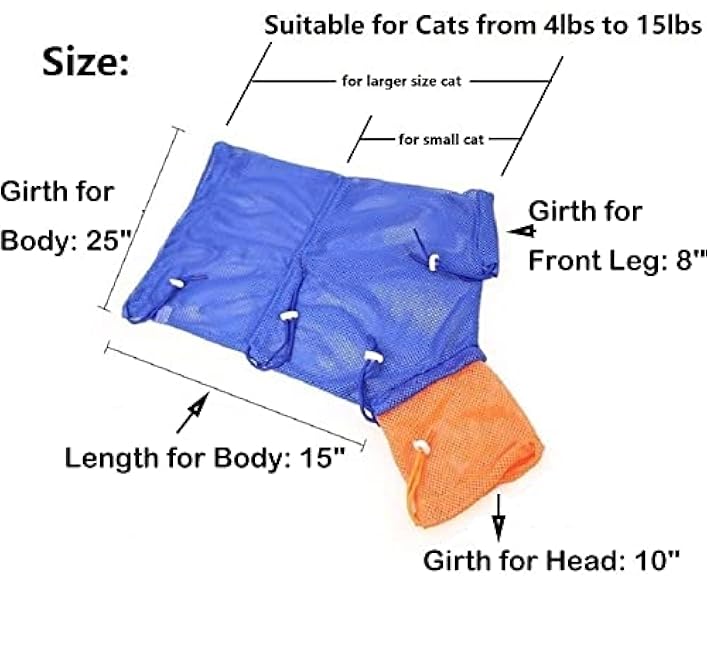 Cat Grooming Bag Puppy Dog Cleaning Polyester Soft Mesh Scratch & Biting Resisted for Bathing Injecting Examining Nail Trimming-LAjlyHnd