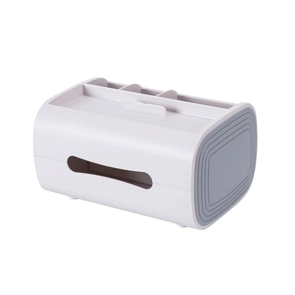 Tissue Holder Dispenser Tissue Box with Platform for Home Desktop Multi-functional for Living Room(White)