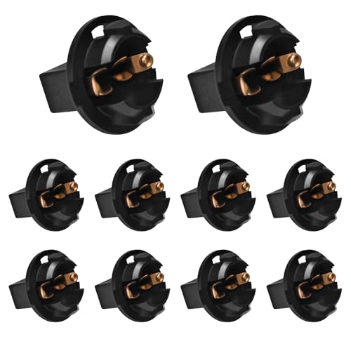 YSFER 10 PCS Light Bulb Twist Lock Socket, W5W T10 168 194 Car Instrument Panel Dash Light Socket Replacement, Gauge Cluster Bulbs Base Wedge Indicator Lamp Holder for Most Cars