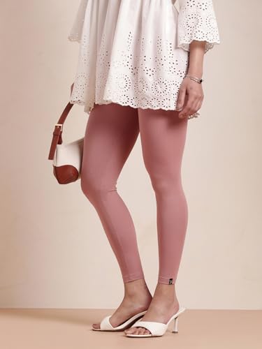 Image of TWIN BIRDS Super Stretchable Cotton Elasthane Fabric Ankle Length Leggings for Women