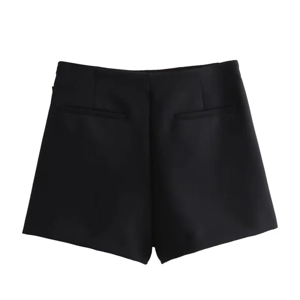 Falda Corta De Mujer - Pantalones Cortos Decorados Asimétricamente para Mujer, Falda Pantalón De Oficina con Cremallera Lateral A La Moda, Cintura Alta, Color Sólido
