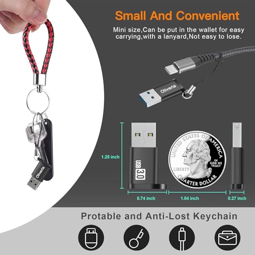 Oliveria USB C auf USB Adapter 4 Stück, Typ C auf USB 3.0 Adapter,Thunderbolt 3 auf USB Buchse OTG Adapter für Phone 15, MacBook Pro 2022/2021/2020, Galaxy und weitere