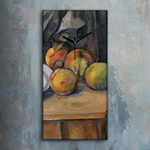 Horloge sur Toile La Grosse Poire 30x60cm avec Mains Noires Silencieuse