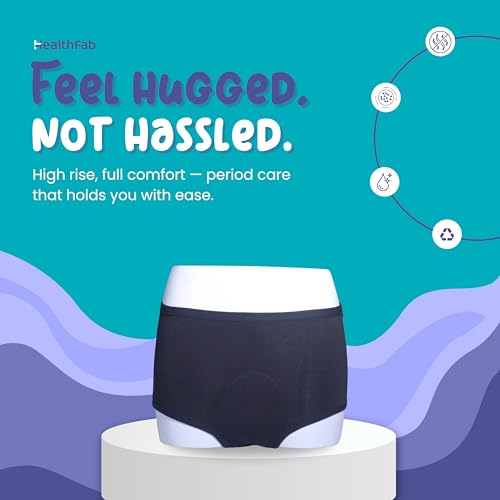 Image of HEALTHFAB ; The Fabulous You Heavy Period Panty High Waist Leak Proof Underwear for Medium to Heavy Flow, Reusable Upto 2 Years Without Pads, Pack of 1