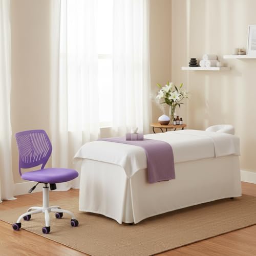 FurnitureR Praxis Hocker Höhenverstellbar Drehbar 360 Grad Stoff Sitz PP Rücken 130kg SGS Rollen Massage