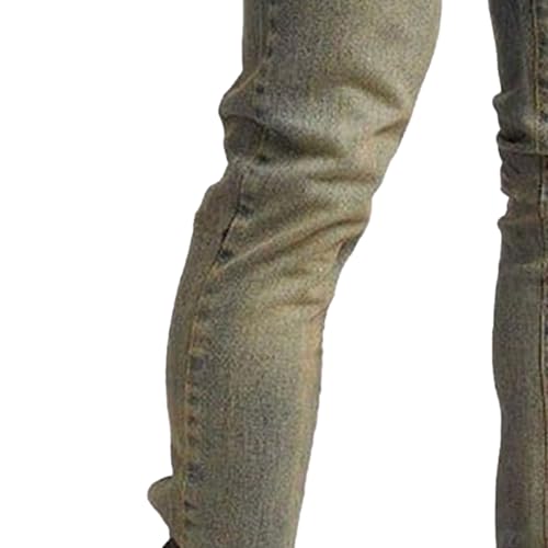 Mens Slim-Fit Stretch Jeans Vintage Regular Fit Denim Pants Straight Leg Classic Skinny Flex Jean Trousers3