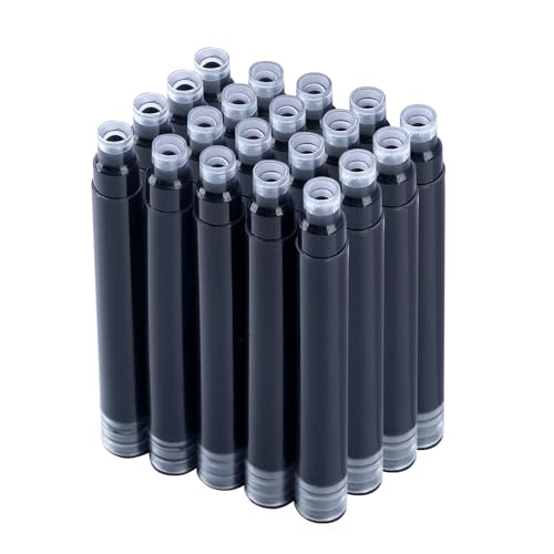 AIBelire Fountain Pen Ink Cartridges- 2.6mm Bore Diameter- Black- 20pcs