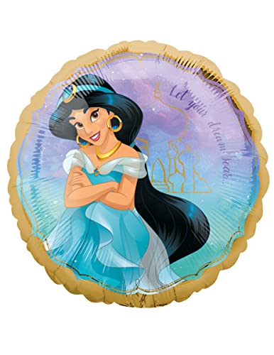 amscan Ballon Foil Standard Rond Jasmine Once Upon A Time S60 avec pack