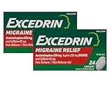 Excedrin Migraine Pain Reliever Caplets, 24 Count (Pack of 2)