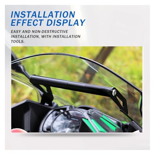 Support plaque navigation GPS moto accessoires guidon téléphone Ninja400 - 4