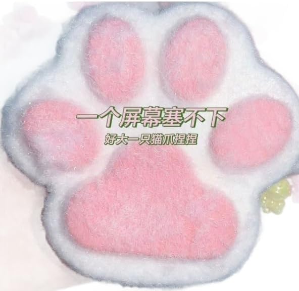 BABORUI Taba Squishy Toys Cat Paw, 5.5 Inch Furry Cat Paw Fufu Squishy Fidget Toys for Stress Relief, Big Silicone Squeeze Toys for Him Her Kids Adults Gift (Pink Paw)