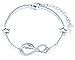 INFINIONLY Damen Armb&auml;nder, 925 Sterling silber Armband, Unendlichkeits symbol armb&auml;nder mit Delfin, dekoriert mit diamanten, herz oder sternen, Silber, Intarsien Zirkon, Tierelement Armband