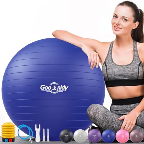 Image of Soft Exercise Ball, Yoga Pregnancy Ball Chair, Pilates Equipment with Pump | Anti-Burst Supports 2200lb for Workout Medicine Birthing Physical Therapy Stability Excersing Birth Swiss Fitness Gym