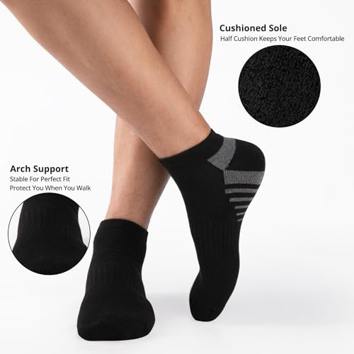 COOVAN 12 Pack Mens Ankle Low Cut Socks Athletic Running Cushion Casual Socks 12 Pairs2