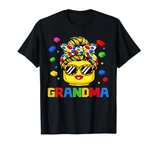Grandma Master Builder Building Bricks Blocks Mothers Day T-Shirt