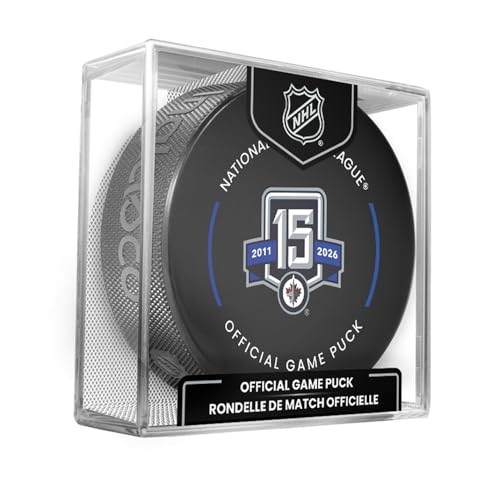 NHL Winnipeg Jets 15th Anniversary Official Game Hockey Puck in Acrylic Display Cube